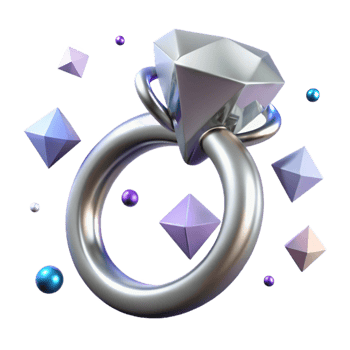 vibrant traditional Silver Ring Solitaire Diamond Cutout for Classic Engagement exclusive png