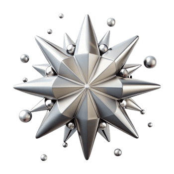 stunning vintage Silver Starburst Shape Cutout for Holiday Designs high resolution png
