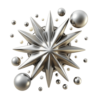 stunning creative Silver Starburst Anniversary Graphic Element Cutout genuine png