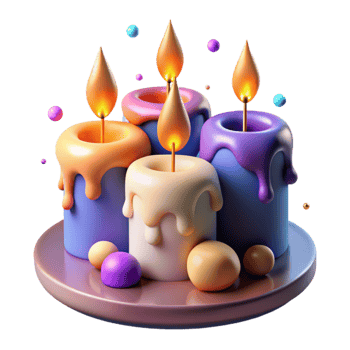 vibrant rustic Simple Birthday Candle Outline Isolated for Icon Design exclusive png