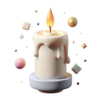elegant abstract Simple White Birthday Candle Isolated for Minimalist Designs professional png