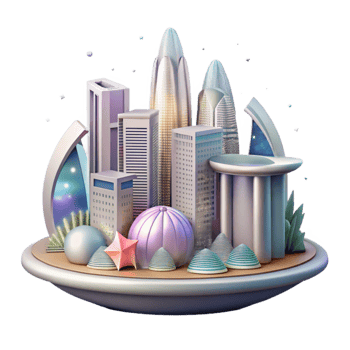serene creative Singapore Skyline Marina Bay Sands Isolated for Cityscape Art high resolution png