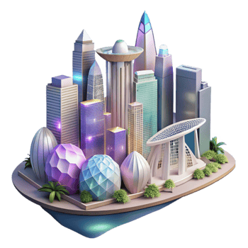 elegant abstract Singapore Skyline Marina Bay Sands Isolated for Cityscape Art genuine png