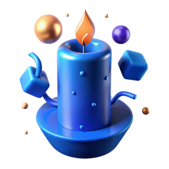 elegant rustic Single Blue Birthday Candle Transparent for Simple Decorations png
