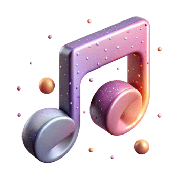 beautiful traditional Single Music Note Cutout for Music Logos detailed png