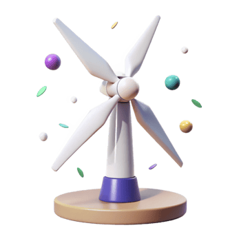 impressive creative Single Wind Turbine Farm Transparent for Renewable Energy Icons high resolution png