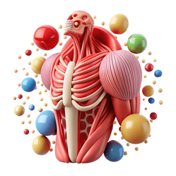 vibrant classic Skeletal Muscle Anatomy Diagram Cutout for Human Biology detailed png