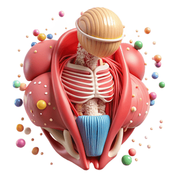vibrant abstract Skeletal Muscle Anatomy Diagram Cutout for Human Biology genuine png