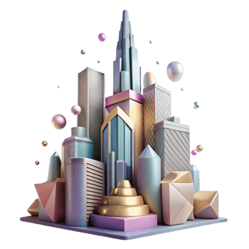 elegant traditional Skyscraper Graphic Silhouette Cutout for Design Elements premium png