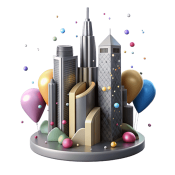 elegant contemporary Skyscraper Silhouette Cutout for Cityscape Illustrations professional png