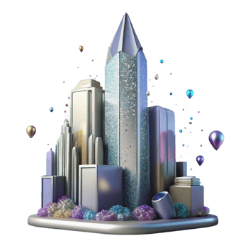 stunning minimalist Skyscraper Silhouette Panorama Isolated for Design png