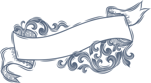 Ribbon Banner Hand Drawn Vintage art. png
