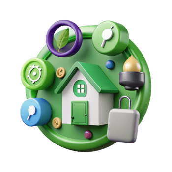 serene modern Smart Home Energy Efficiency Icon Cutout for Green Initiatives png