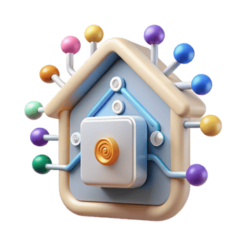 stunning abstract Smart Home Hub Icon Transparent for Tech Websites detailed png