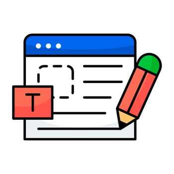 Trendy design icons of online content writing vector