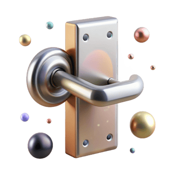 dramatic modern Steel Door Handle Side View Isolated for Product Catalogs professional png