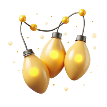 beautiful abstract String Lights Twinkling Yellow Bulbs Transparent Xmas exclusive png