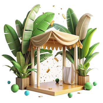 serene rustic Tropical Canopy Banana Leaves Cutout professional png