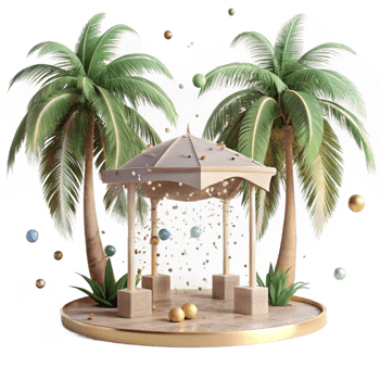 extraordinary artistic Tropical Canopy Coconut Palms Cutout detailed png