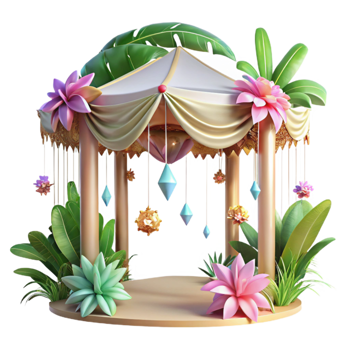 beautiful rustic Tropical Canopy Exotic Flowers Isolated high resolution png