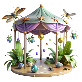 vibrant traditional Tropical Canopy Exotic Insects Isolated exclusive png