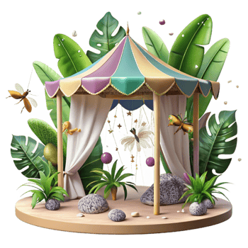 dramatic rustic Tropical Canopy Exotic Insects Isolated original png