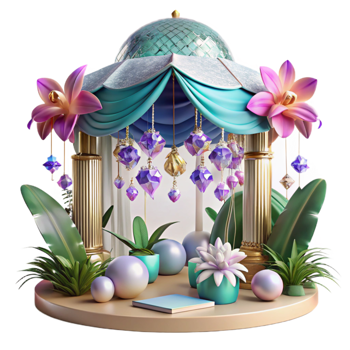 elegant abstract Tropical Canopy Exotic Orchids Cutout genuine png