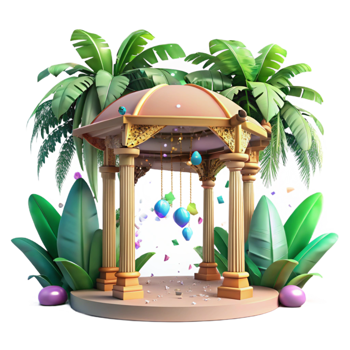 stunning vintage Tropical Canopy Exotic Plants Cutout genuine png
