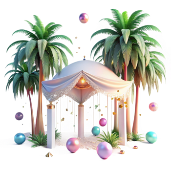 wonderful modern Tropical Canopy Palm Trees Cutout detailed png