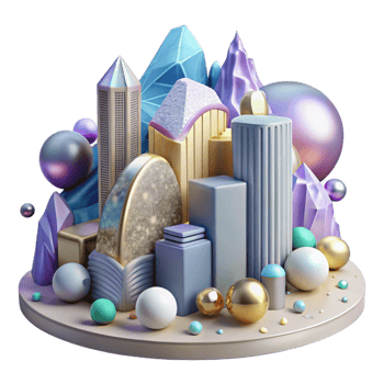 beautiful abstract Urban Landscape Mural Element Isolated high resolution png
