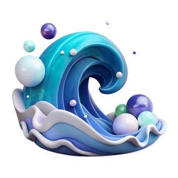 vibrant vintage Ocean Wave Graphic Cutout for Web Banners professional png