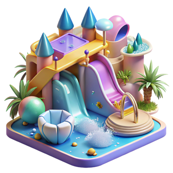 wonderful traditional Water Park Slides Fun Recreation Transparent for Family Vacations original png
