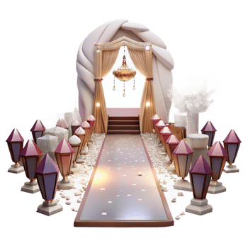 impressive contemporary Wedding Aisle Runner White Petals Transparent for Floral Decor high quality png
