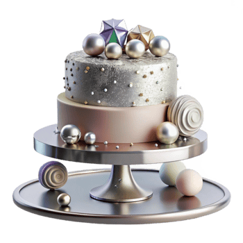 dramatic traditional Wedding Cake Stand Silver Pedestal Transparent for Bakery Displays premium png