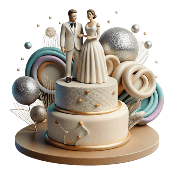 magnificent rustic Wedding Cake Topper Figurine Isolated for Bakery Projects genuine png