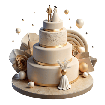 serene classic Wedding Cake Topper Figurine Isolated for Bakery Projects original png