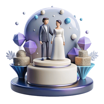 stunning traditional Wedding Cake Topper Silhouette Couple Isolated Cutout png