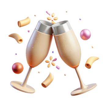 extraordinary artistic Wedding Champagne Flutes Toasting Isolated for Celebration s png
