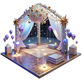 extraordinary modern Wedding Dance Floor Sparkling Lights Transparent Background detailed png