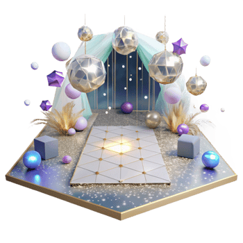 impressive modern Wedding Dance Floor Sparkling Lights Transparent Background genuine png
