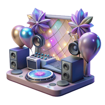 dramatic classic Wedding Dj Music Setup Isolated for Entertainment Services professional png