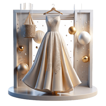 vibrant minimalist Wedding Dress Hanging in Window with Natural Light Transparent for Bridal Fashion Photography premium png