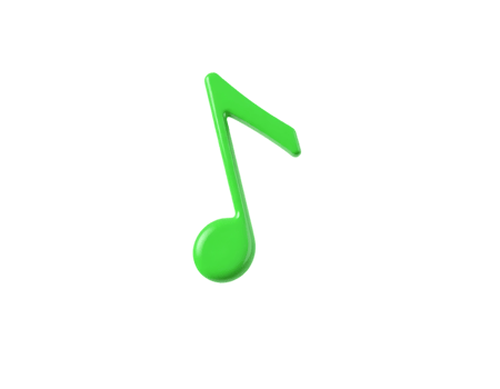 Green Music Note Isolated on Transparent Background png