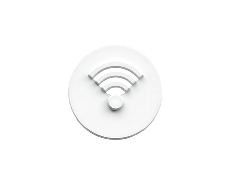White wifi signal icon on a transparent background png