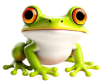 Cute Cartoon Frog with Big Eyes png