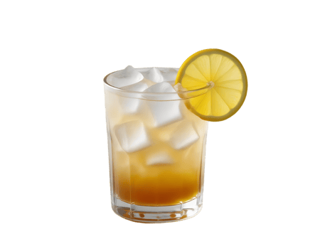 Refreshing Iced Lemon Cocktail in a Glass png