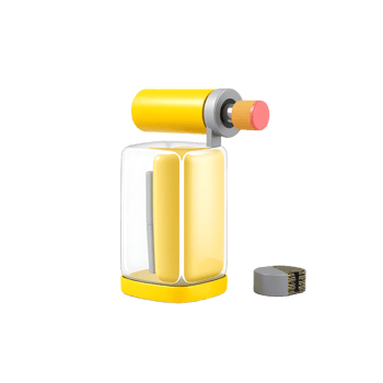 Yellow Pencil Sharpener 3D Render Illustration png