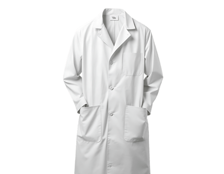 White lab coat for medical and scientific professionals png