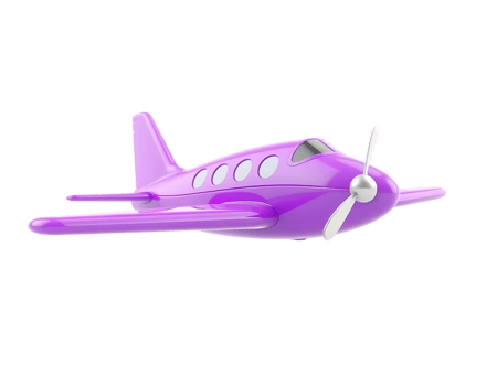 Purple Toy Airplane 3D Render png