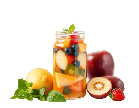 Refreshing Fruit Salad in a Jar with Fresh Ingredients png